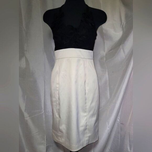 * * JUST TAYLOR black white cocktail prom Dress - Picture 1 of 8